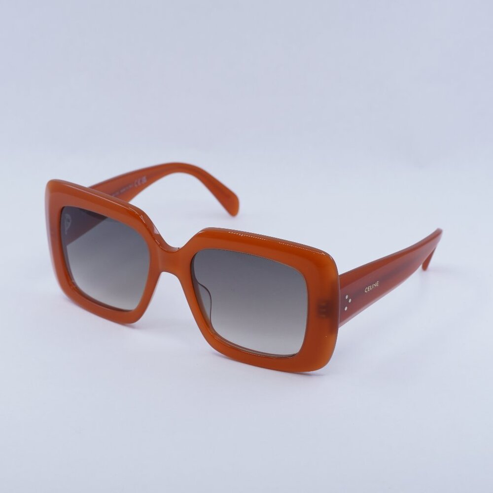 🕶️ New Celine CL40263I 42F Sunglasses - Shiny Orange Frame, Brown Lenses